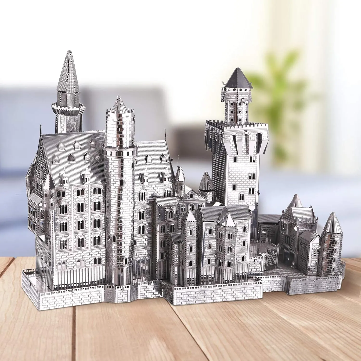 Puzzles for Adults Metal Model Kits$ Neuschwanstein iridescent Castle Architecture Building Kits$ DIY 3D Metal Puzzle for Teen Boys Girls Students$ Great Birthday Gifts$ 64 Pcs Piececool 3D 