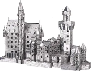 Puzzles for Adults Metal Model Kits$ Neuschwanstein iridescent Castle Architecture Building Kits$ DIY 3D Metal Puzzle for Teen Boys Girls Students$ Great Birthday Gifts$ 64 Pcs Piececool 3D 