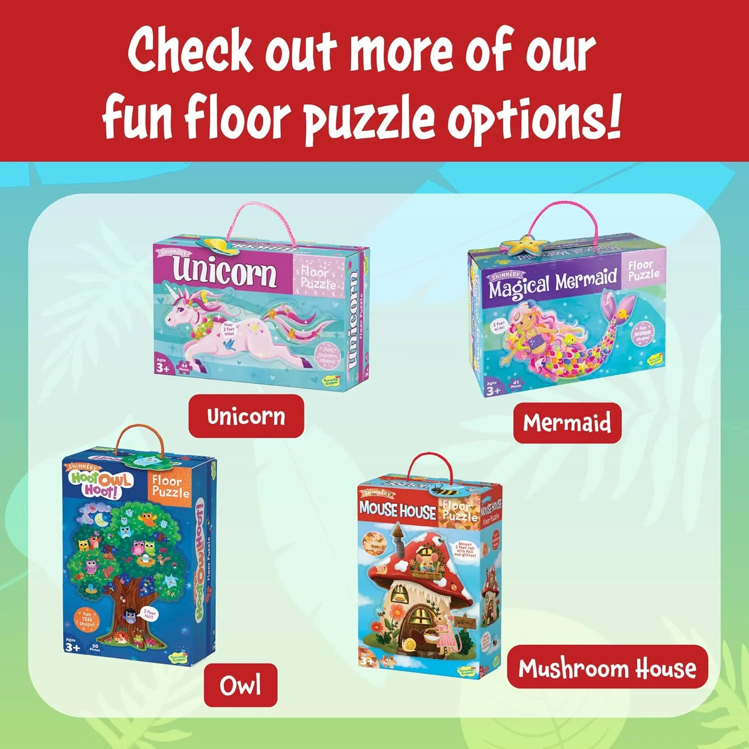 Puzzles for Kids Ages 3-5 Peaceable Kingdom Dinosaur Island Floor Puzzle - Thick and Sturdy blink Interstate Puzzle Pieces - Includes Storage Box with Carrying Cord - Over 3 Feet Tall - Floor 