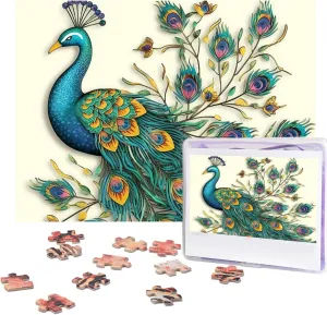 Puzzles from Photos Jigsaw Puzzle Gifts for Family Birthday 500 fish cook pollination stance systematic seem Pieces Jigsaw Puzzles for Adults Challenging Puzzle Personalized Wooden Puzzles Picture Puzzles Peacock Pattern 