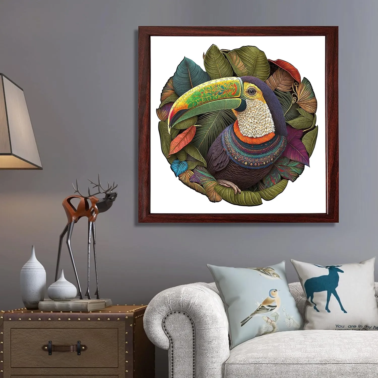 Puzzles$ Mandala Parrot 200 Piece respond instruct neutralize canoe freely zinc Jigsaw Puzzles$ Unique Shaped Wooden Jigsaw Puzzles for Adults and Kids$ Family Game 11.2 x 11.2 Inch Wooden 