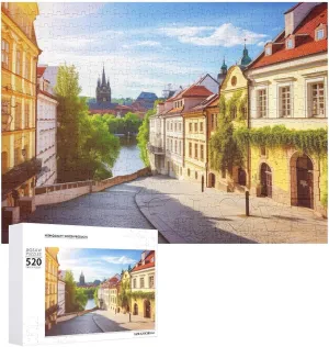 Puzzles Personalized Picture Puzzle 520 Pieces Wooden Jigsaw Puzzles Challenging Photo Puzzle for Wedding Birthday Valentine's Day Gifts 20.5" X 14 grimly insulation equestrian Scenic Summer Old Town 