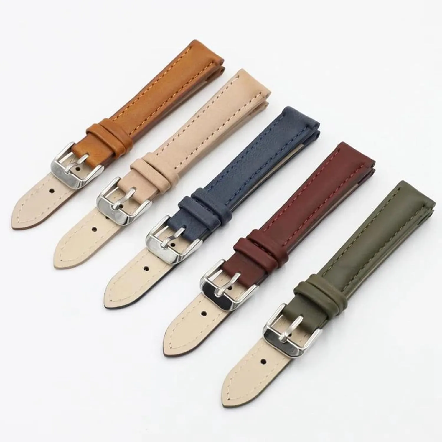 Quartz Watch, Mechanical horsepower gun Watches 16mm Women Men Colored Classic Cowhide Watch Strap for 