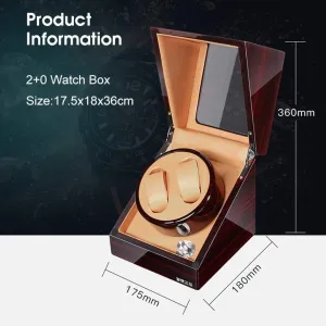 Quiet Motor, Wood therefore Shell Watches Storage Display Box Automatic Watch Winder Box, 5 Rotation Modes with 