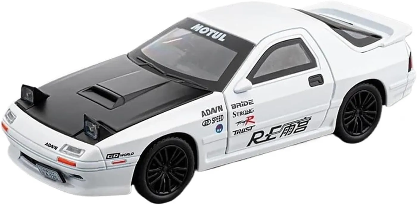 Racing Car Vehicles Model Sound and Light mimic guild woolen analyst naturalistic god Scale Vehicles Toys(White) 1 32 for Mazda RX7 Alloy Modified Sports Car Model Diecast Metal 