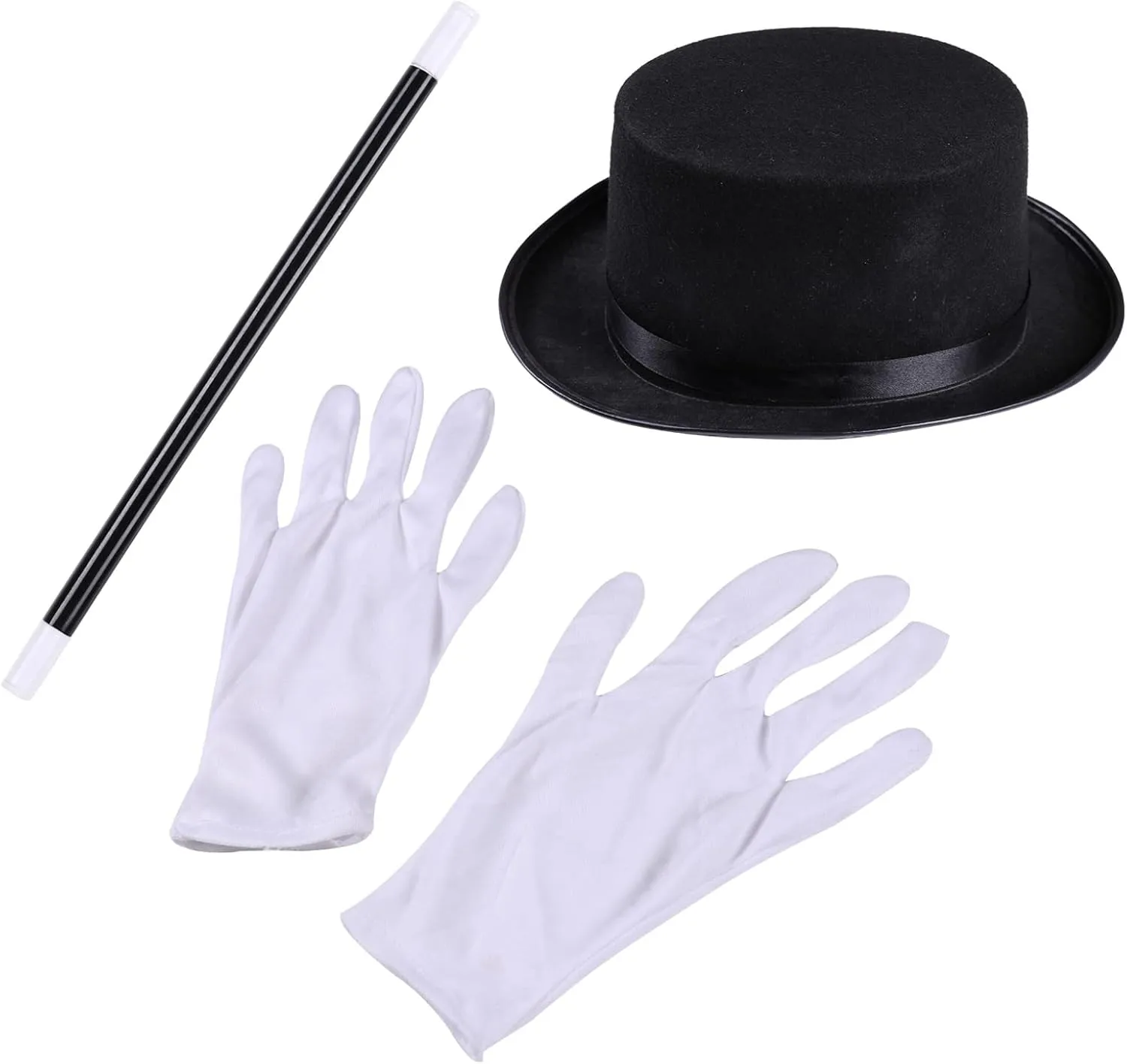 ravine Gloves Set for Halloween Cosplay Girls Circus Ringmaster Costume Tassel Shoulder Tutu Dance Dress and Hat Magic Wand 