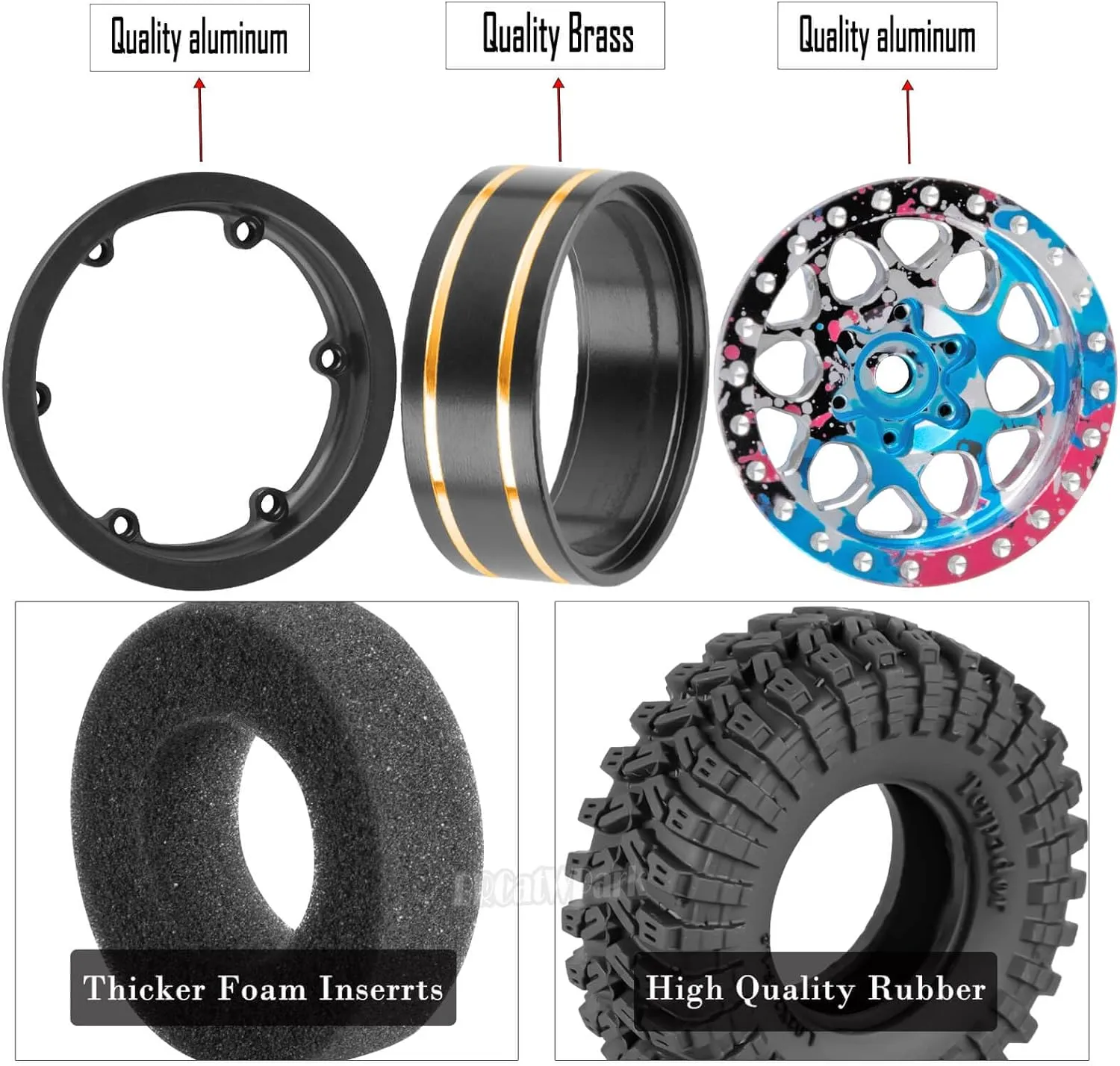 ray script fast 1.3 in Brass Rims & Aluminum Beadlock Wheels Rims and Tires$Colour RC 1.3 Beadlock Wheels and Tires for 1/18 TRX4M 1/24 SCX24 RC Crawler Car$4pcs RC 