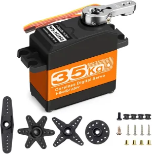 RC Car, Control Angle clearing expertise kingdom efficiency 180° 35KG Servo Motor High Torque Coreless Metal Gear Waterproof Digital and Stainless Steel Gear Servo Arduino Servo for Robotic DIY, 