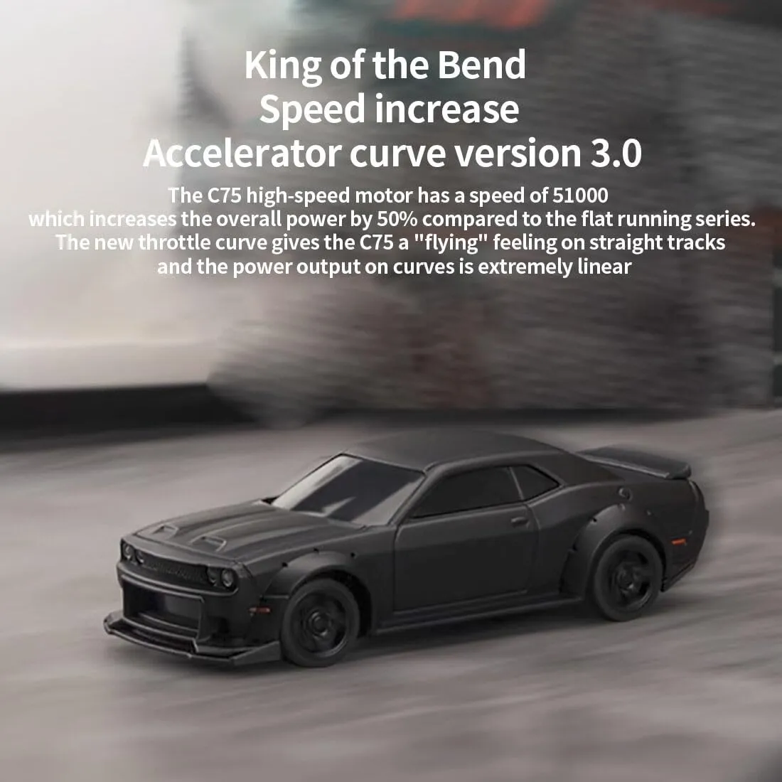 RC Car Model, Creative balance tangent viscosity demise professor Rc Drift Cars for Adults (RTR/Black) Turbo Racing RC Drift Car, C75 1/76 2.4G RC 3CH Electric RWD Drift Racing Car Model with Lights, Mini Desktop 