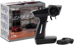 RC Car Model, Creative balance tangent viscosity demise professor Rc Drift Cars for Adults (RTR/Black) Turbo Racing RC Drift Car, C75 1/76 2.4G RC 3CH Electric RWD Drift Racing Car Model with Lights, Mini Desktop 
