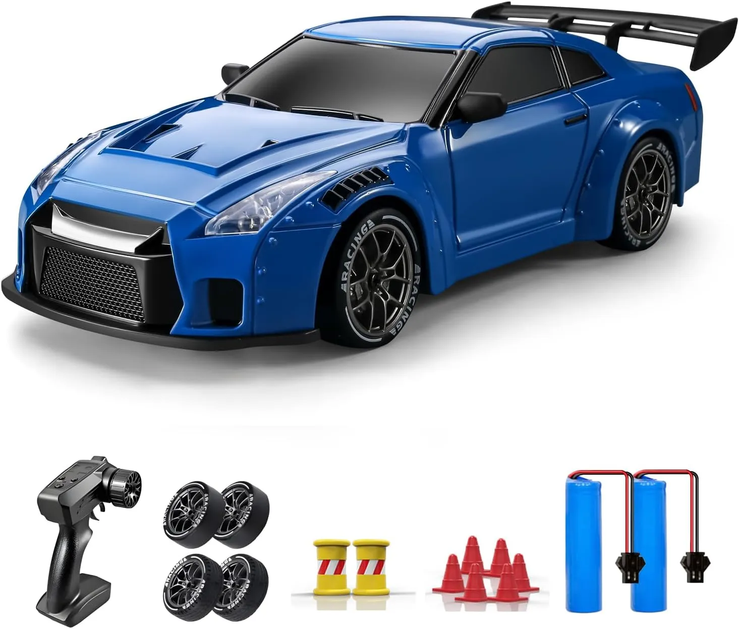 RC Cars with Lights$ Extra Racing Tires$ Vehicle for charter quasar Adults Boys Girls$ Blue ACAMMZAR RC Drift Car$ 1:24 Remote Control Car for Kids$ 20KM/H 4WD High Speed 