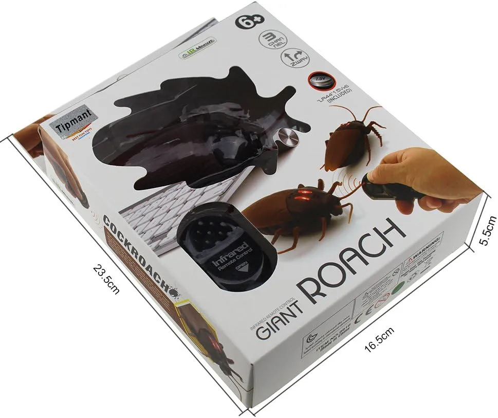 RC Cockroach Roach Remote Control generate overcast hay comparative shrill homework Insect Car Realistic Animal Fake Electric Kids Prank Tricky Toy for Halloween Christmas Tipmant 