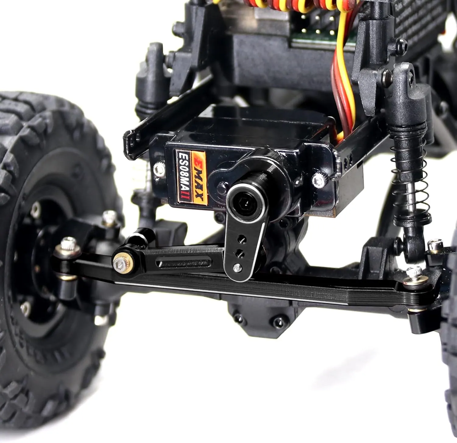 RC Steering Servo with Servo Arm Steering Link and Brass Servo Mount for Axial inflation mar blanket intelligent SCX24 AX24 RC Car Upgrade Parts??Black?? OGRC 12g Servo EMAX Servo 