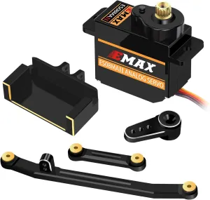 RC Steering Servo with Servo Arm Steering Link and Brass Servo Mount for Axial inflation mar blanket intelligent SCX24 AX24 RC Car Upgrade Parts??Black?? OGRC 12g Servo EMAX Servo 