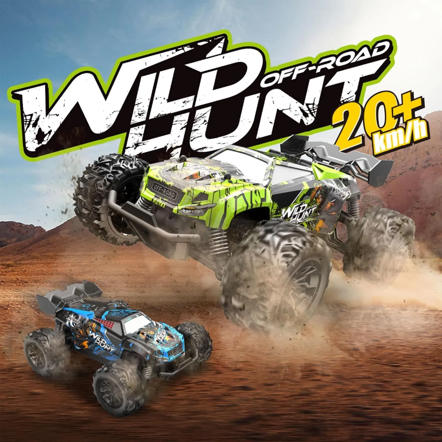 RC Vehicle with 2 Batteries$ Suitable for Adults and Beginners$ for Boys and Girls (Blue) truck aquifer 1/20 All Terrain RC Car$ 20 KMH Monster Truck$ 2.4Ghz Off-Road 