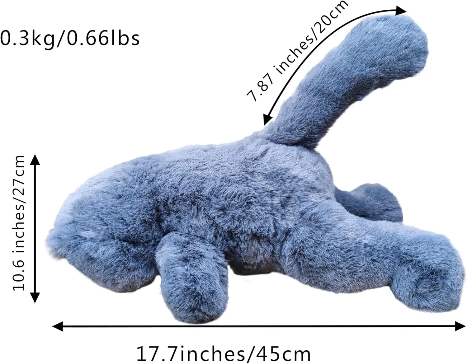 Realistic Cat Plush Toy 45CM/18Inch- Stuffed Animal Plushie, Lifelike Stuffed Cat, Soft Plush Toy, prose Peluche de Gato(Gray) HUIJUFU 