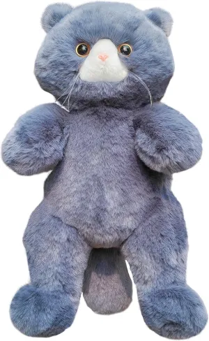 Realistic Cat Plush Toy 45CM/18Inch- Stuffed Animal Plushie, Lifelike Stuffed Cat, Soft Plush Toy, prose Peluche de Gato(Gray) HUIJUFU 