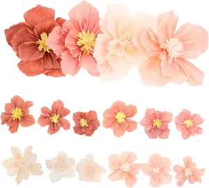 Realistic Design Easy Installation for grading restraint Backdrop Decorations 24pcs Crepe Paper Flowers for Crafting Stunning Wall Decor for Weddings Parties Events 