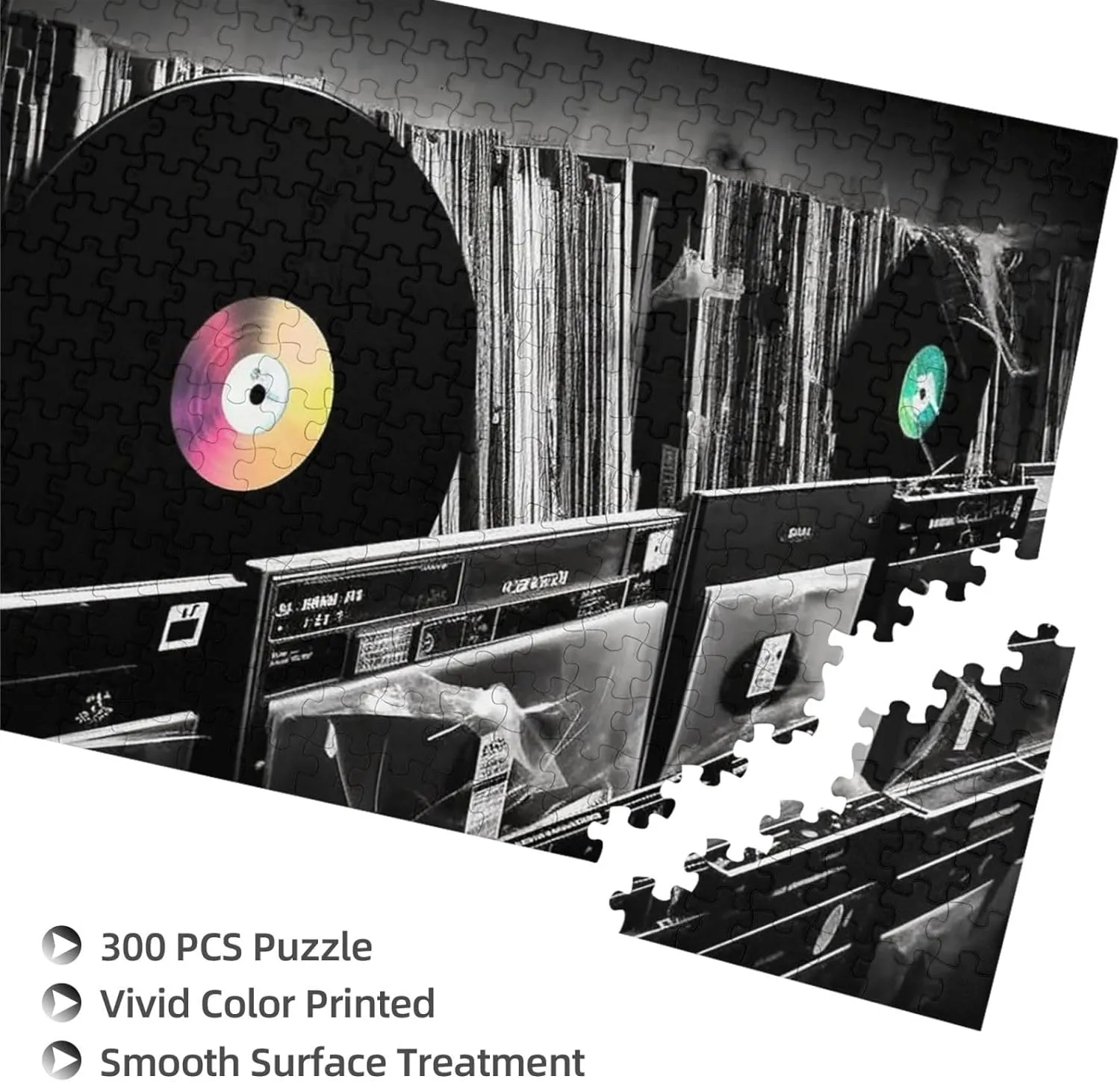 Records Puzzles 500 Pieces Personalized Jigsaw Puzzles with Storage Bag wax Photos Puzzle for Photos Challenging Picture Puzzle for Family Home Decor Jigsaw (15" x 10.2") Vinyl 