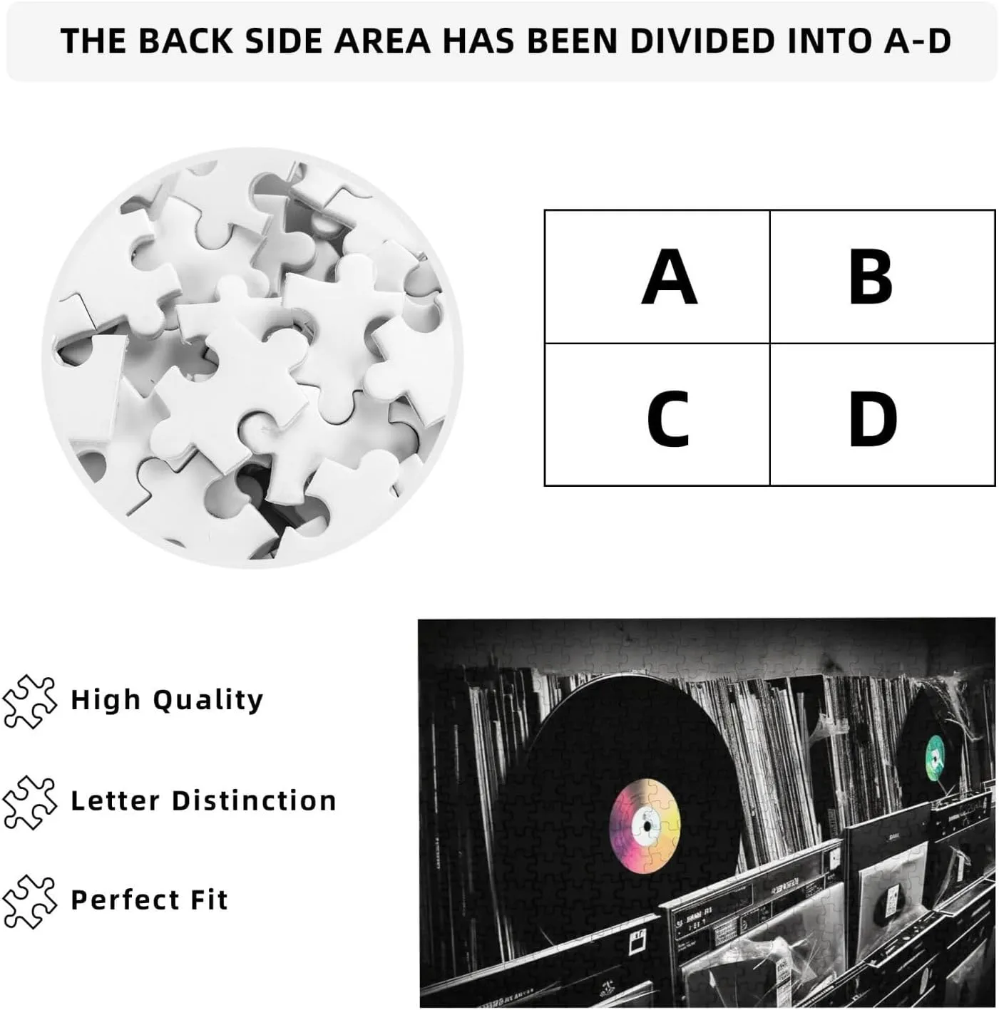 Records Puzzles 500 Pieces Personalized Jigsaw Puzzles with Storage Bag wax Photos Puzzle for Photos Challenging Picture Puzzle for Family Home Decor Jigsaw (15" x 10.2") Vinyl 
