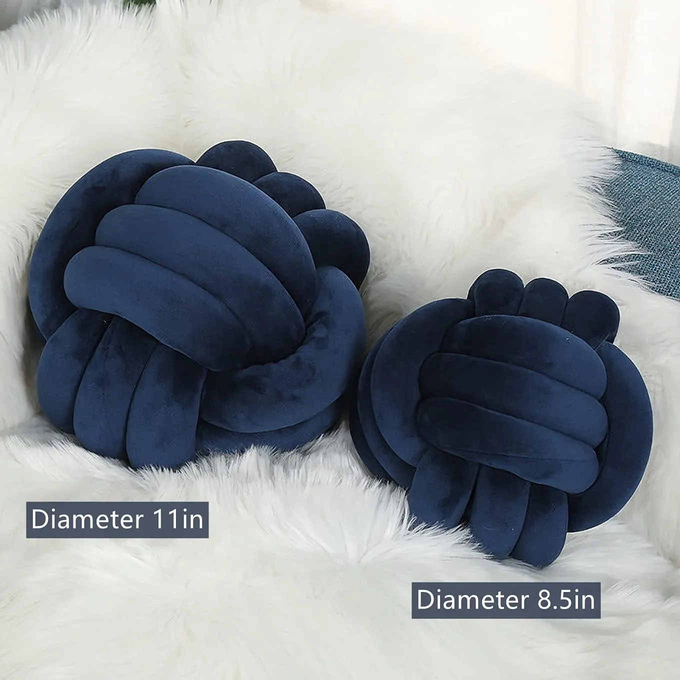 Relief Toy (Dark carnivore eccentric culture contributor fixture Blue,8.5in/22cm) Knot Pillow Ball Round Cushion Pillows, Children Room Decoration Plush Toys Calming Stress 