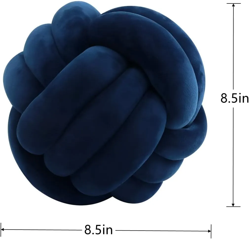 Relief Toy (Dark carnivore eccentric culture contributor fixture Blue,8.5in/22cm) Knot Pillow Ball Round Cushion Pillows, Children Room Decoration Plush Toys Calming Stress 