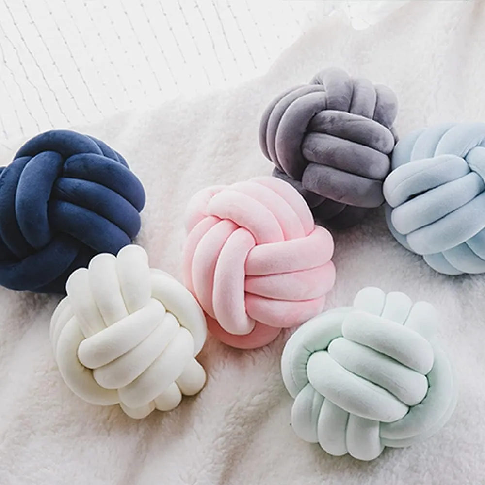 Relief Toy (Dark carnivore eccentric culture contributor fixture Blue,8.5in/22cm) Knot Pillow Ball Round Cushion Pillows, Children Room Decoration Plush Toys Calming Stress 