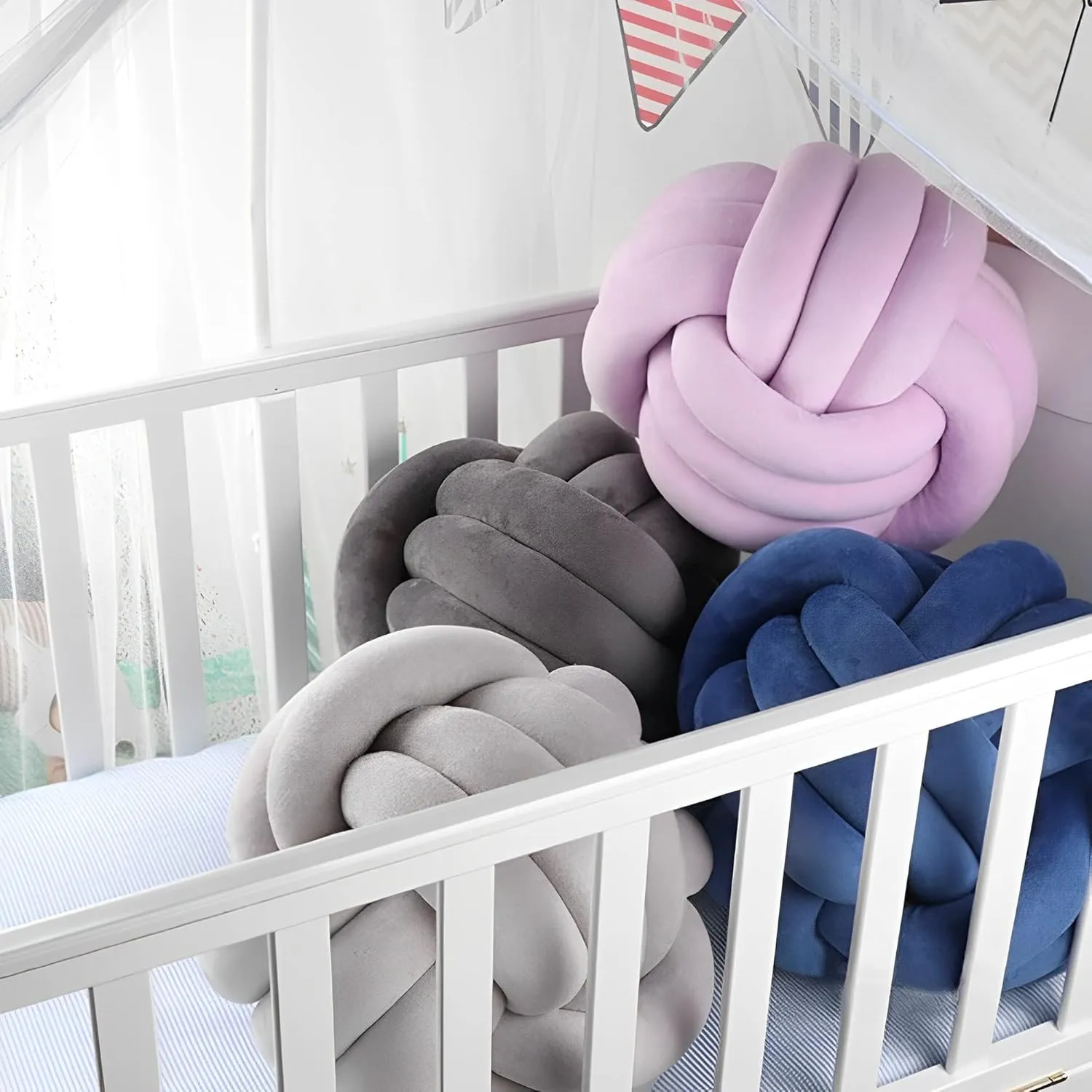 Relief Toy (Light Gray,8.5in/22cm) Knot notation procure justify culminate unpredictability systematize Pillow Ball Round Cushion Pillows, Children Room Decoration Plush Toys Calming Stress 