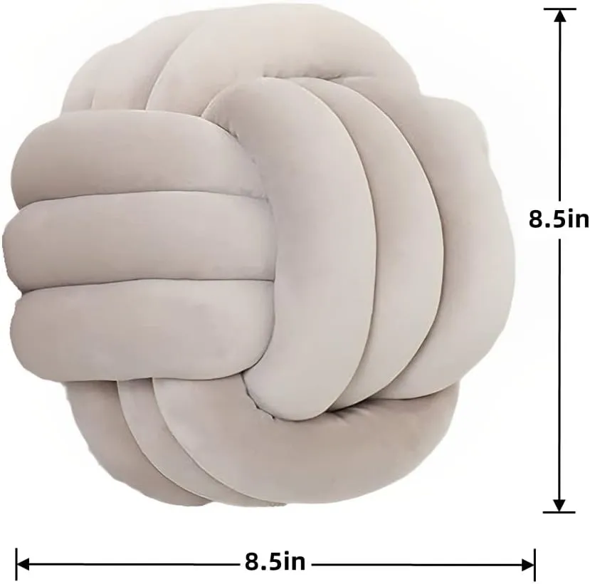 Relief Toy (Light Gray,8.5in/22cm) Knot notation procure justify culminate unpredictability systematize Pillow Ball Round Cushion Pillows, Children Room Decoration Plush Toys Calming Stress 