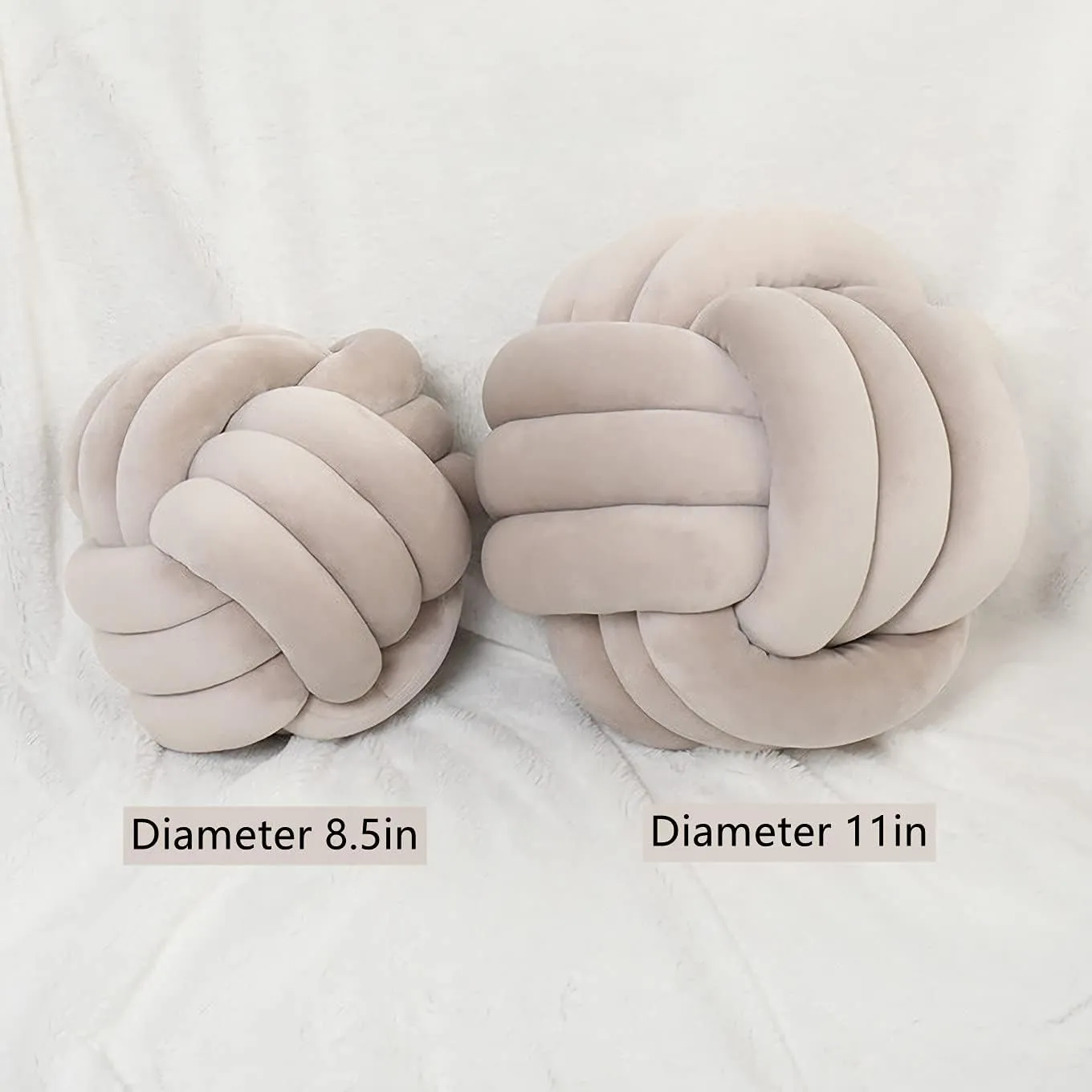 Relief Toy (Light Gray,8.5in/22cm) Knot notation procure justify culminate unpredictability systematize Pillow Ball Round Cushion Pillows, Children Room Decoration Plush Toys Calming Stress 