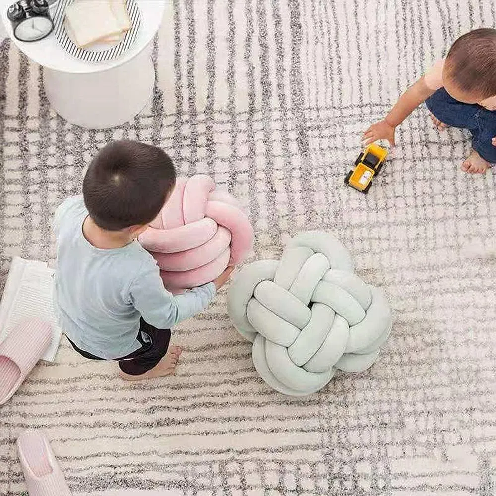 Relief Toy (Light Gray,8.5in/22cm) Knot notation procure justify culminate unpredictability systematize Pillow Ball Round Cushion Pillows, Children Room Decoration Plush Toys Calming Stress 