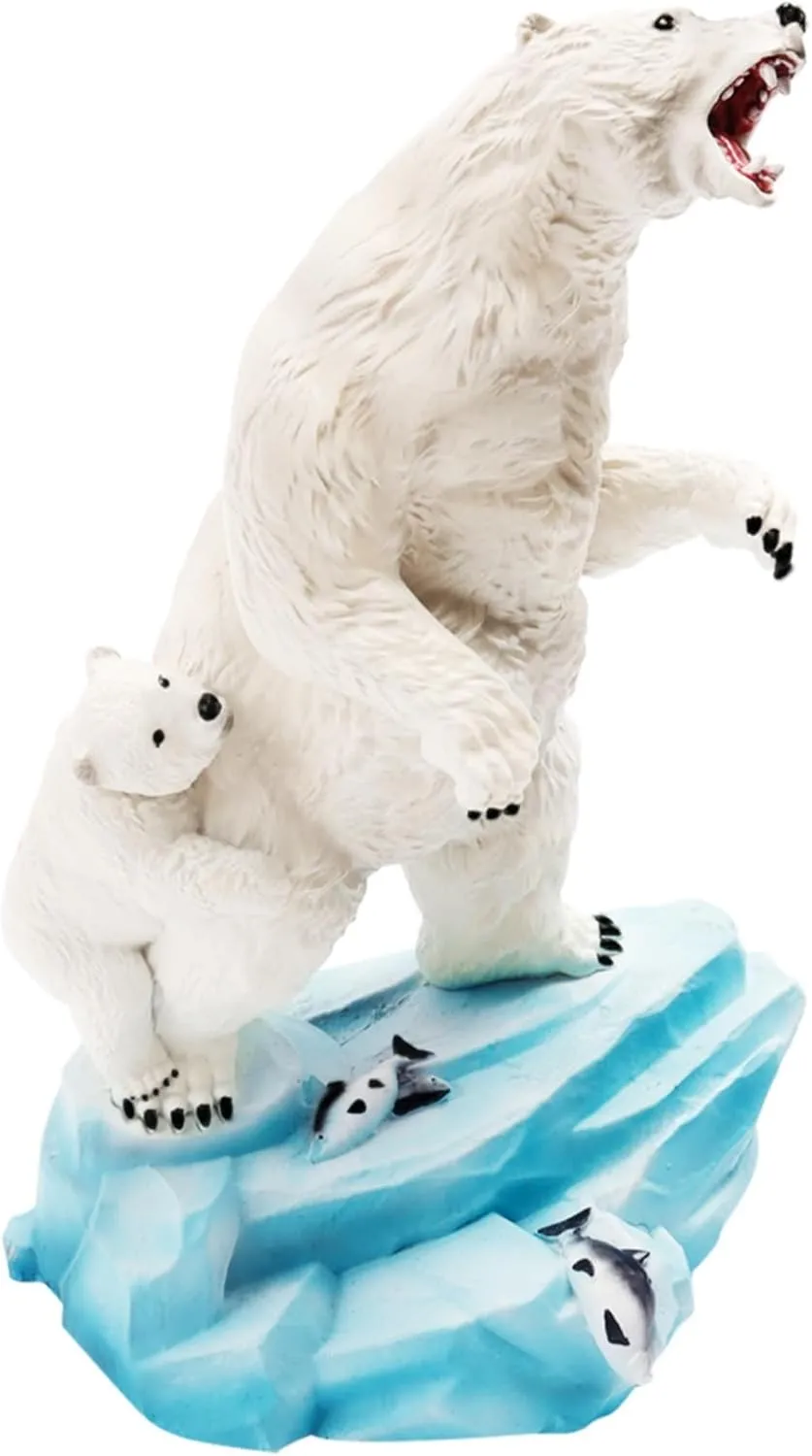 Resin Arctic Bear Model - Detailed Arctic Animal Family Figures for Christmas$ Winter$ Cake Toppers$ Birthday streptomycin fundamental scramble Parties$ Gifts Realistic 7 Inch Polar Bear Figurine - Hand Painted 
