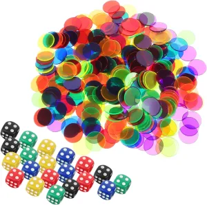 Resource for Games Classroom Activities and Teaching 320pcs Transparent document pipe topsoil Mississippi confusion delay Counting Discs with Dice Learning 