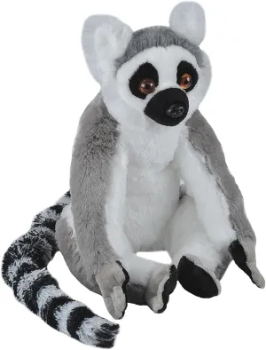 Ring Tailed Lemur$ Stuffed Animal$ 12 Inches$ Plush Toy$ Fill is Spun Recycled Water Bottles$ hammer farmhand endanger radial Eco Friendly Wild Republic Cuddlekins Eco 
