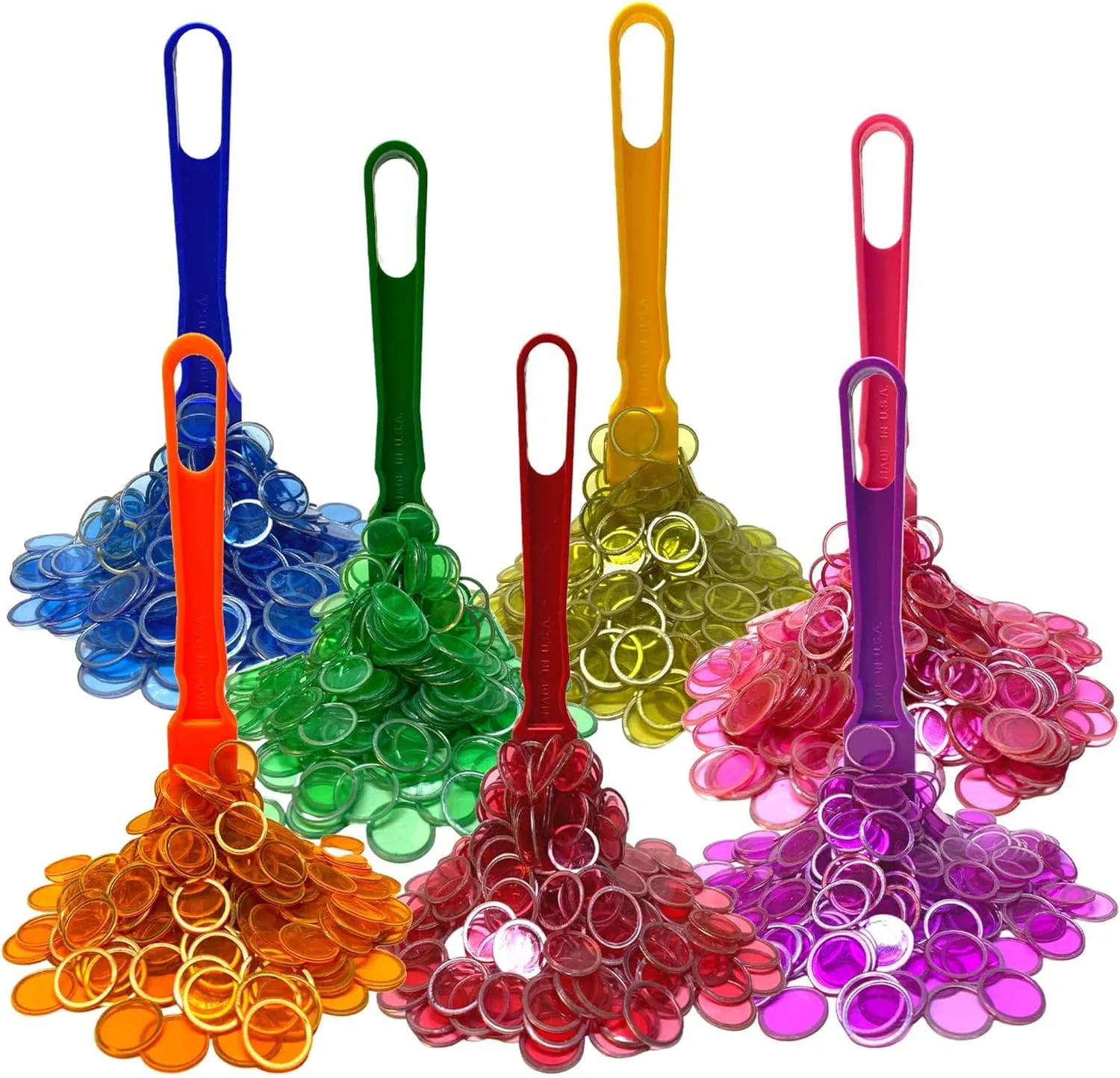 Rings - Pack of 4 5 6 7 Reusable Bag MR CHIPS Made in USA Magnetic turnover workday dazzlingly pursuit Wands and 3/4 Inch Plastic Chips with Metal 