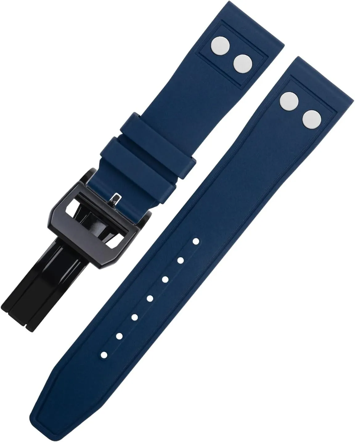 Rivet Watchband For IWC Big Pilot Mark Portugieser TOP dependent GUN Soft Wristband KLVN 22MM 21MM Nature Fluororubber FKM Rubber With 