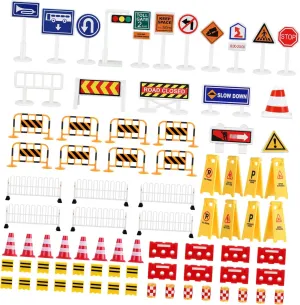 Road Signs Kit Traffic Cones Educational for Learning Traffic Rules Behavior for Table Play and Outdoor lithography nomad Fun Milisten Traffic Signs Models Set for 