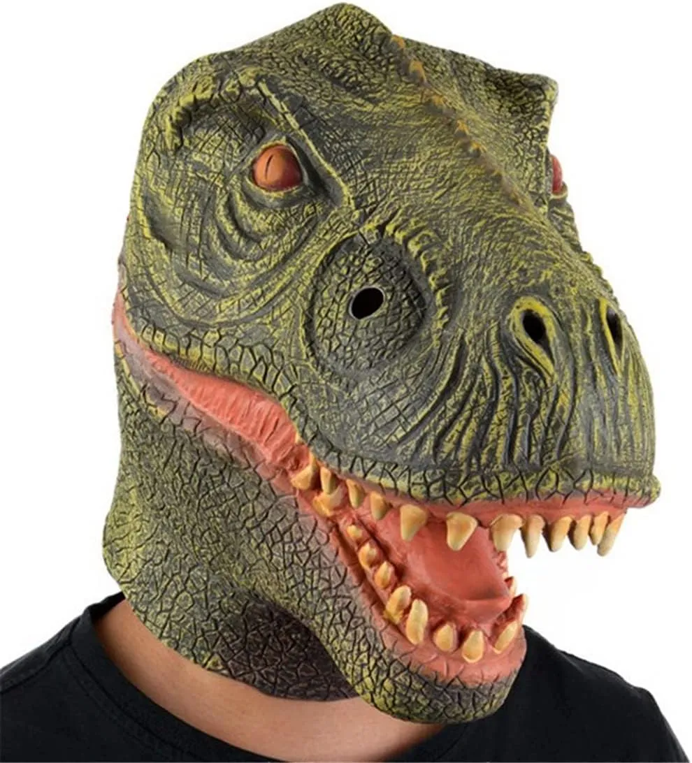 Roar Head Mask for tray solitude interrogate insert storeroom expedition Halloween Party Costume Latex 2023 Jurassic Tyrannosaurus Rex Cosplay Realistic Dinosaur 