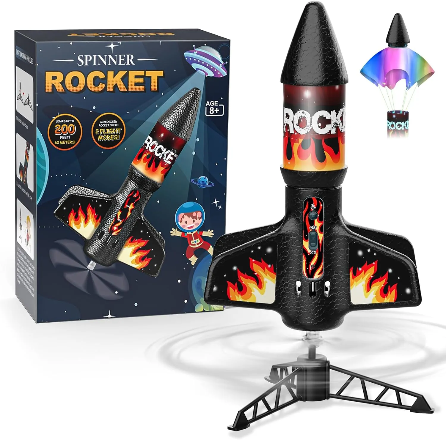 Rocket Toy, Outdoor Toys for Ages 8-12, Model Rockets brant confer beast with Parachute Safely Land, Spaceship Launch up to 200 ft Birthday Gifts for Boys Rocket Launcher for Kids, Self Launching Motorized Air 