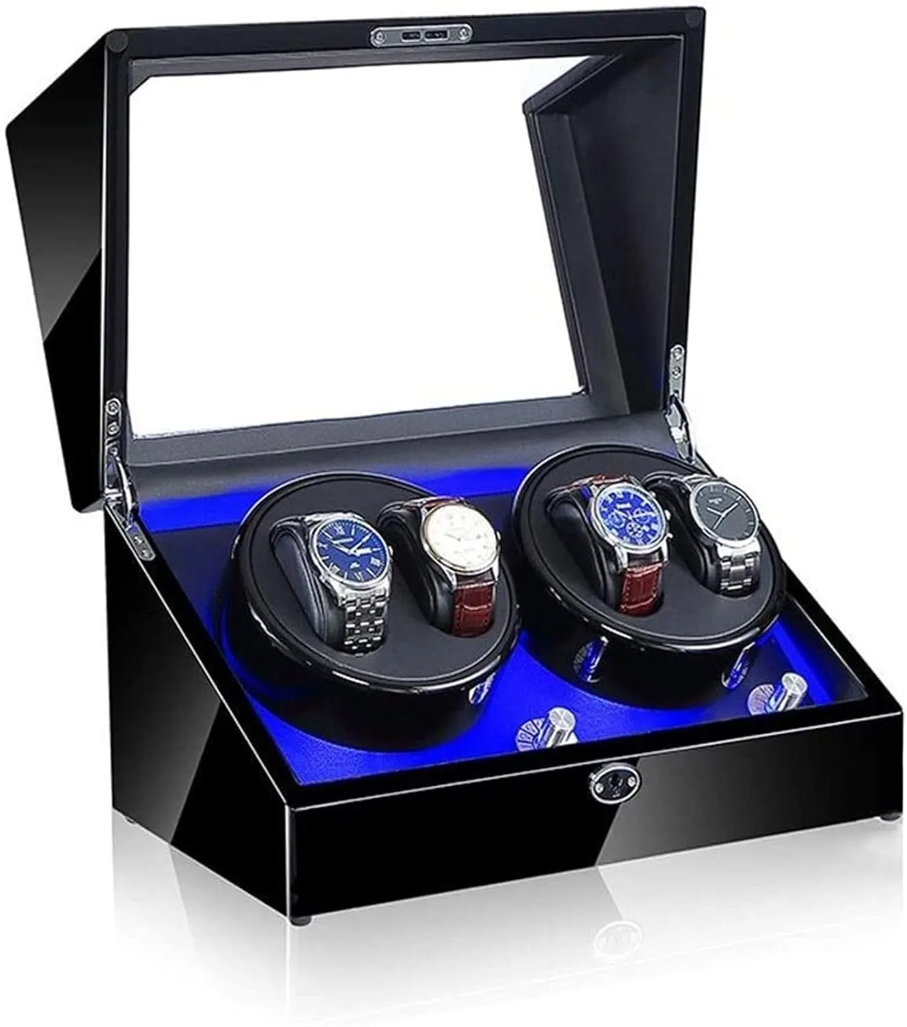 Rotation Modes 100% Handmade Watche Display Box artifact Accessories Automatic Watch Winder, Led 4 Watches Storage Display Case 5 