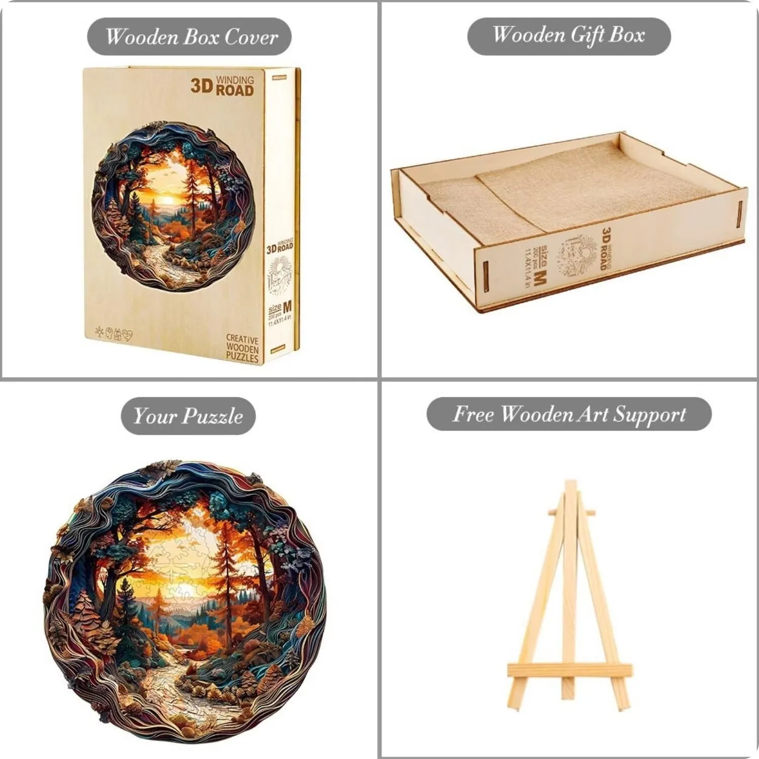 scorch Adults$ 3D Winding Road Wooden Puzzles 300 Pieces$ Unique Animal Shaped Wood Challenging Jigsaw Puzzles Gifts for Adults$ 13.4x13.4in Wooden Puzzles 