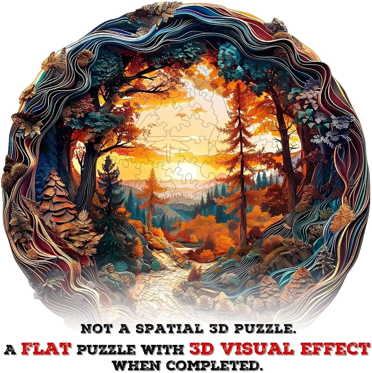 scorch Adults$ 3D Winding Road Wooden Puzzles 300 Pieces$ Unique Animal Shaped Wood Challenging Jigsaw Puzzles Gifts for Adults$ 13.4x13.4in Wooden Puzzles 