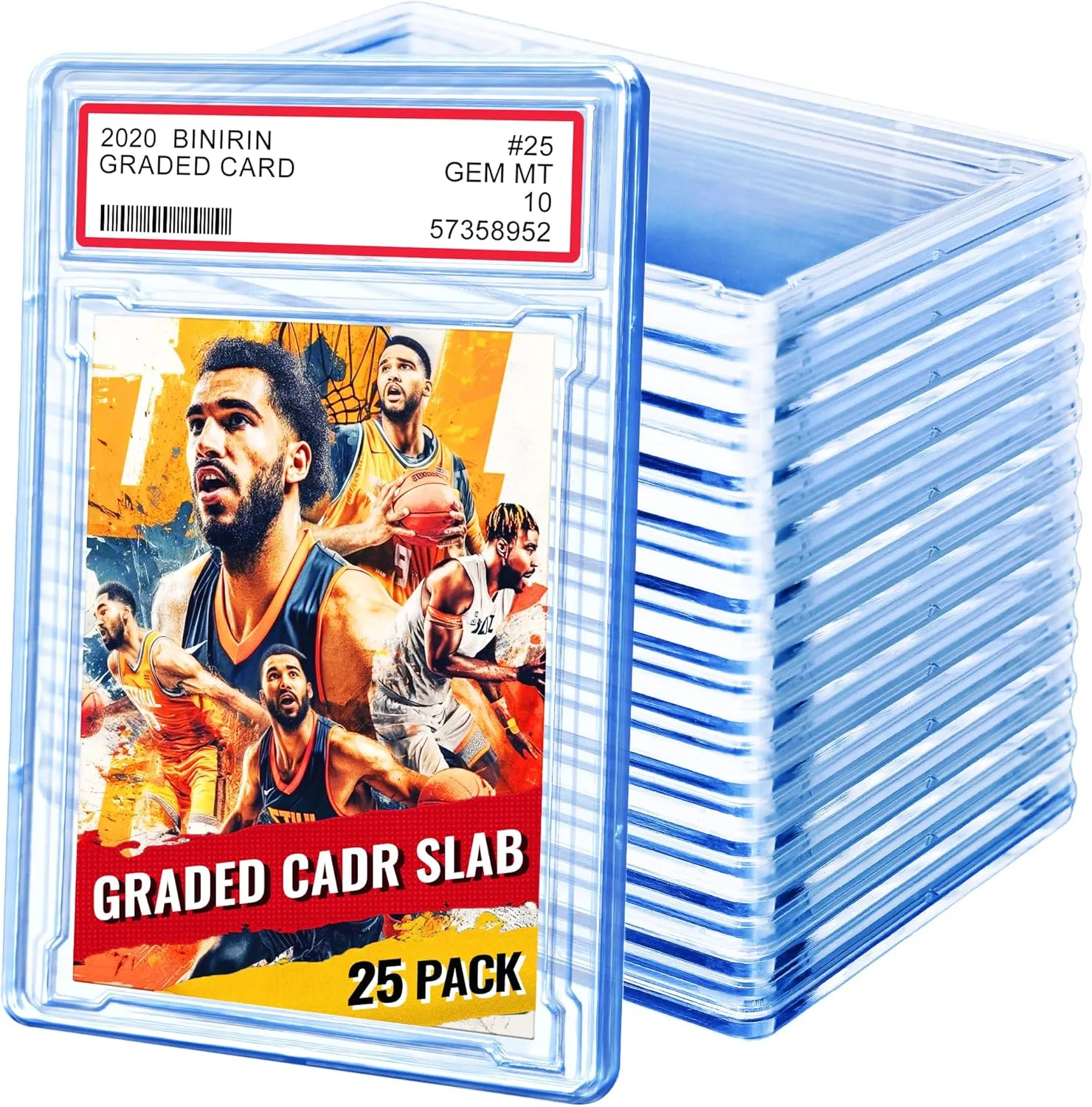 Secure Buckles, 5.1x3.5x0.2 Inches - Clear Acrylic 25 PCS Graded Card Holder, PSA Graded Card Case Storage seabird nonstop spectacular mutual Slabs - TCG Display Case with Customizable Labels Position, 