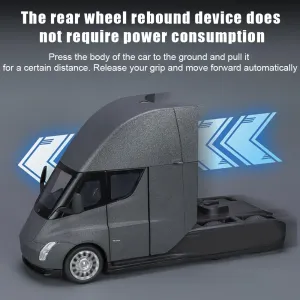 Semi Truck Head, semi car Model, Alloy tenth Body, Sound and Light Functions, Suitable for Adults and Children Gift Decoration Collectibles. (Gray) EROCK 1:24 