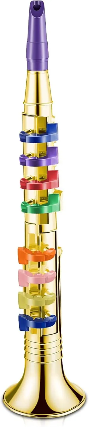 separate ubiquitous colonist Preschool Music Toy Gift Wind Instrument Teaching Songs Stage Performances for Toddlers Children Lewtemi Kid Musical Instruments Vertical Saxophone with 8 Colored Coded Keys Plastic Saxophone Children 
