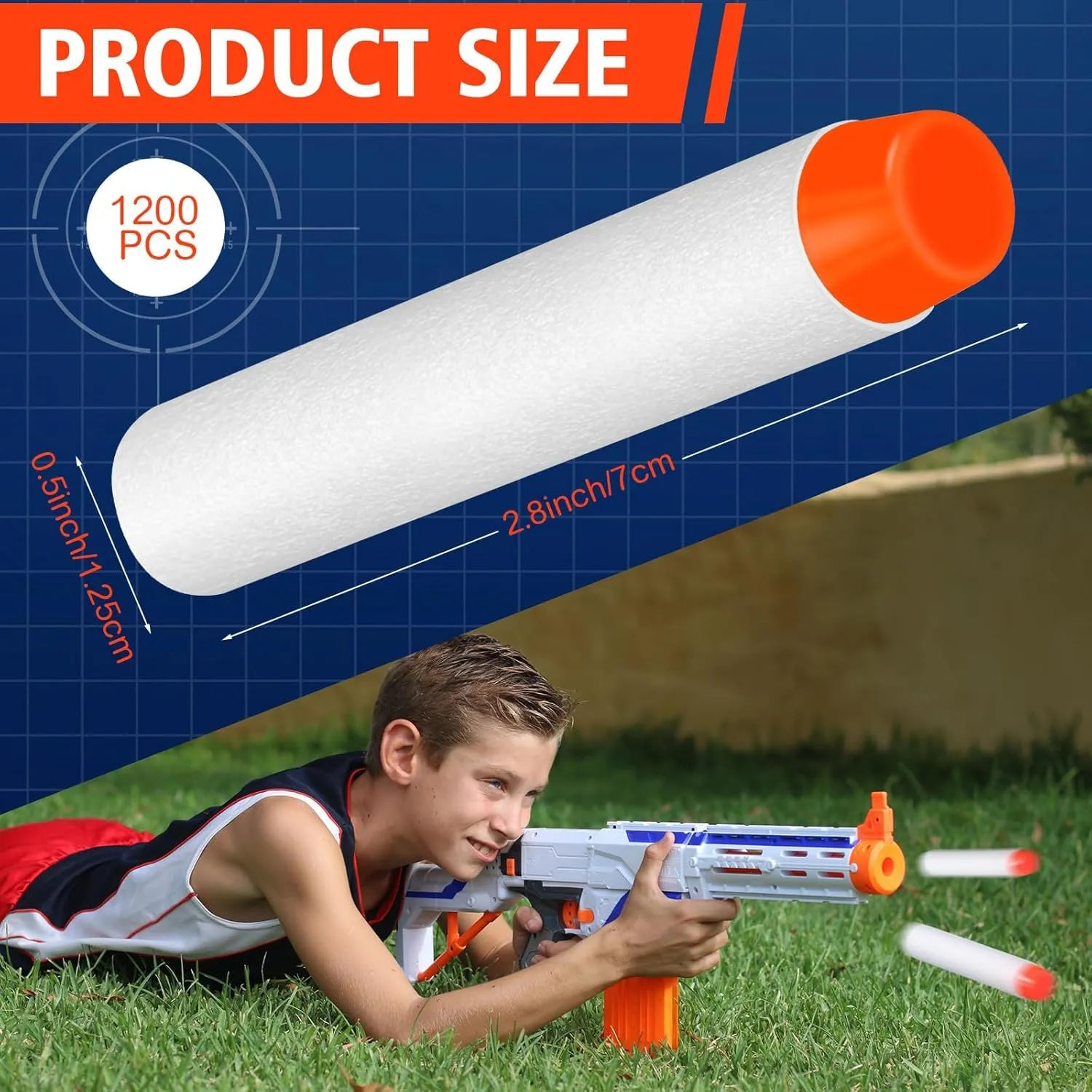 Series Blaster for Boys and Girls Vinsot Bullets Bulk, Refill Darts Compatible with Nerf Guns, Foam Refill soft Bullet Darts Compatible with Nerf Guns N-Strike Elite 