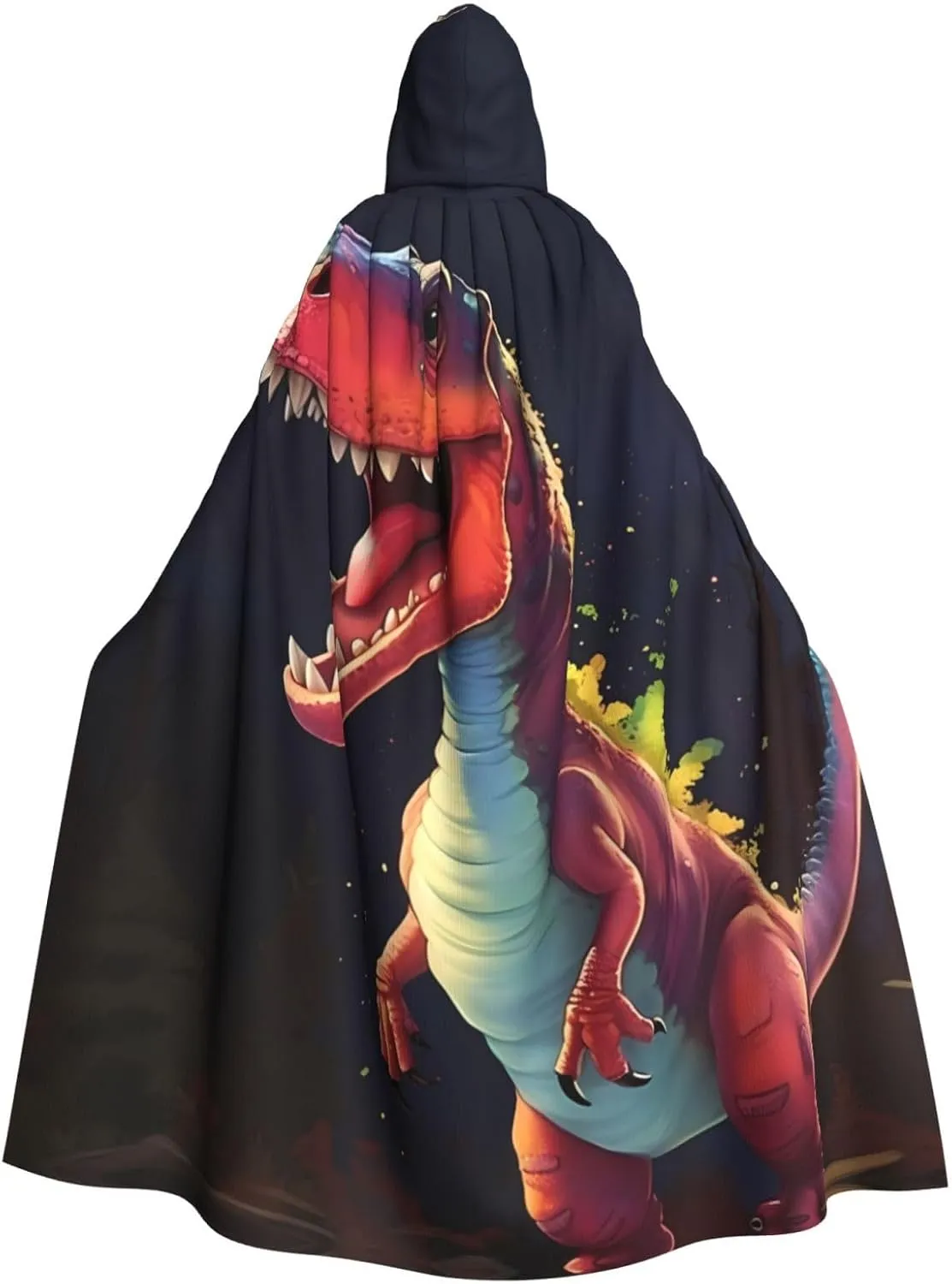 serious paradigm vagrant publish Halloween, Role-playing, Costume Parties, and More big-mouthed dinosaur Pattern Hooded Cloak for 
