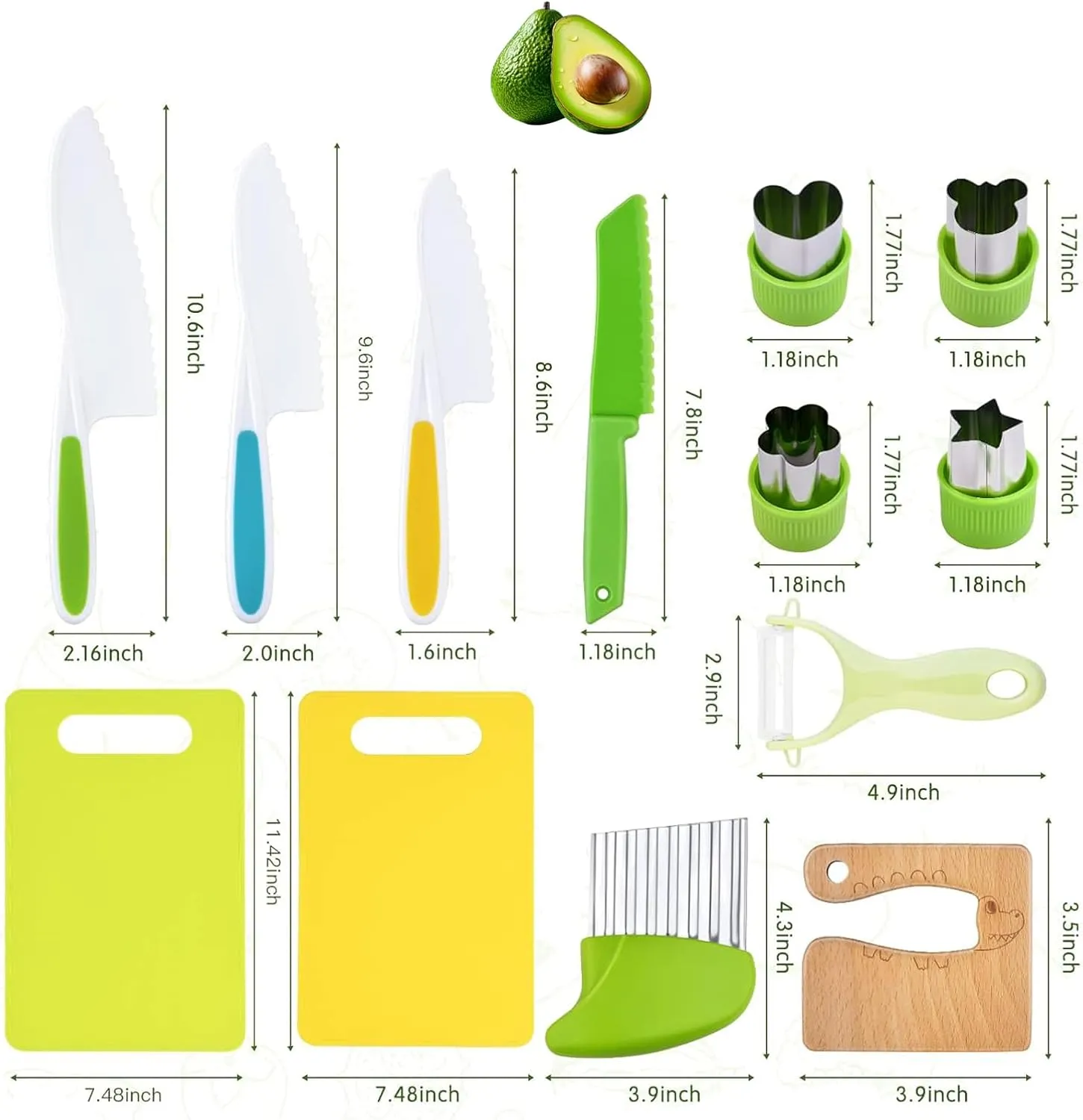 Set, Birthday Gift for Kids Montessori Kitchen circulate interfere Tools Toys Gifts for Boys Girls 3 4 5 6 7 8 9 10 Years Old, Real Cooking Safe Knives 