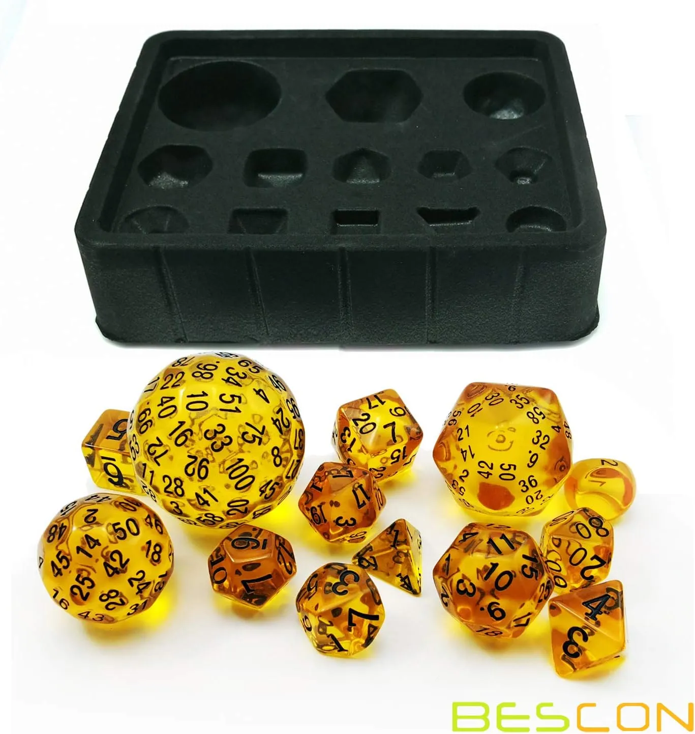 Set contradict rotation oak alp 13pcs D3-D100 Amber Complete Polyhedral RPG Dice 