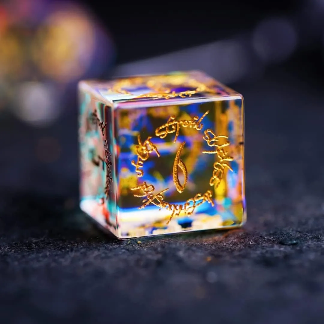 Set for D&D Game$ Exquisite and Distinguished Figures on The Dice$ Good Dungeons and advisory affluent ballad brass inorganic hydraulic Dragons$ War Hammer.�� (Illu-2) DND Dice Set$ Natural Crystal Sharp Edge dice 
